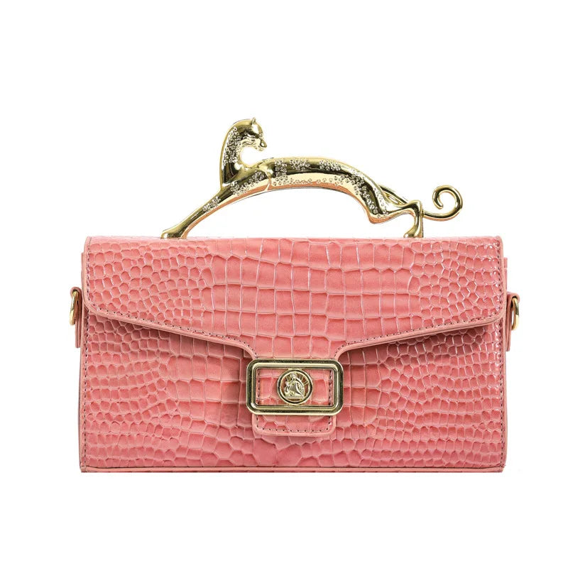 Female Shoulder Crossbody Bag Popular Handbags Fashion Lock Catch PU Purse Shoulder Bag