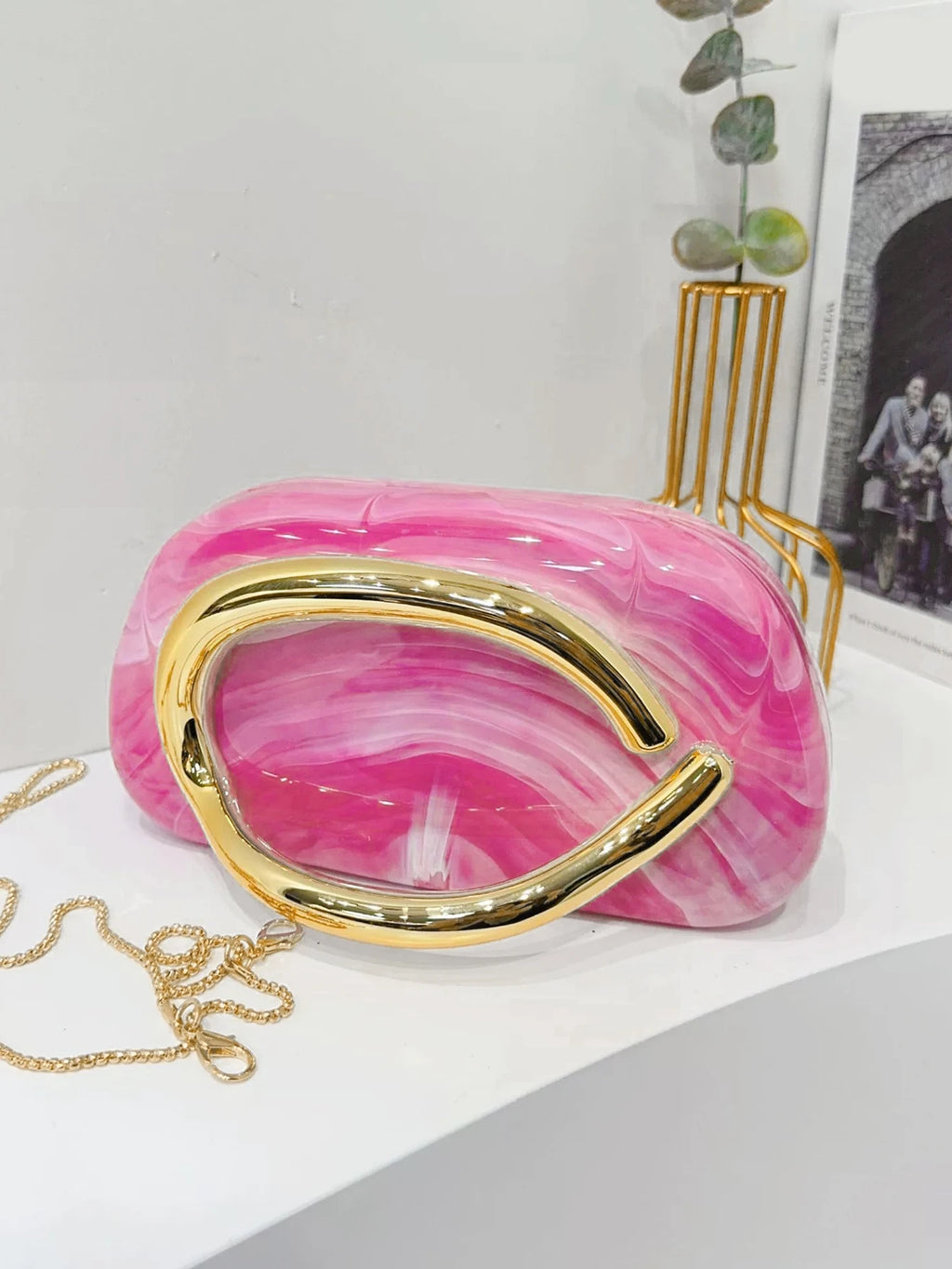 Women's Sealed Acrylic Clutch Fashion Dinner Wedding Party Handbag Elegant Luxury Crossbody Shoulder Bag