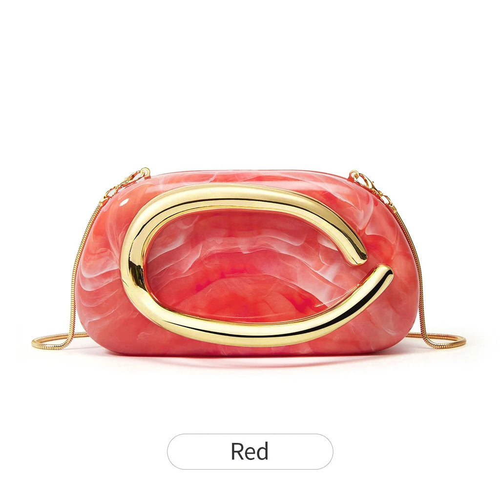 Women's Sealed Acrylic Clutch Fashion Dinner Wedding Party Handbag Elegant Luxury Crossbody Shoulder Bag